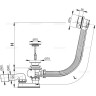 Сифон ALCAPLAST A51BM-120 для ванны автомат, комплект, белый, пластик/пластик, длина 120 см