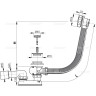Сифон ALCAPLAST A55K-80-RU-01 для ванны автомат комплект, металл/металл, длина 80 см