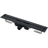 Водоотводящий желоб ALCAPLAST APZ1BLACK-850 с порогами для перфорированной решетки, черный матовый, горизонтальный сток